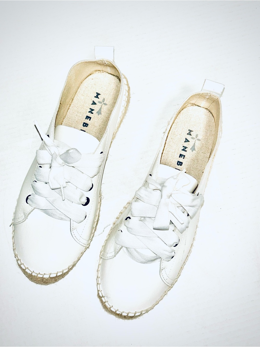 NWT Manebi White Espadrille Shoes Sneakers